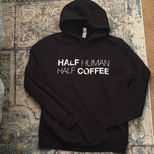 Large unisex half human half coffee hoodie